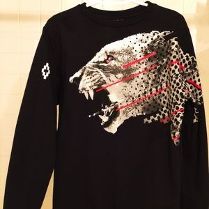 Marcelo Burlon Cheetah Print Black Sweatshirt